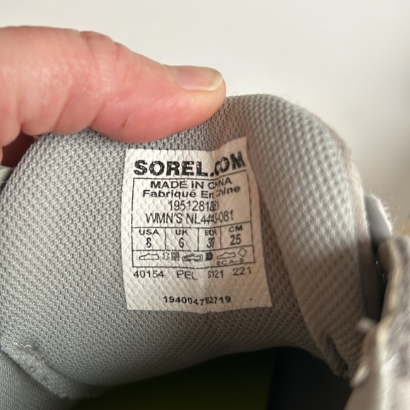Sorel Out N About gray wedge sneaker lace up bootie waterproof suede leather up - Picture 7 of 16